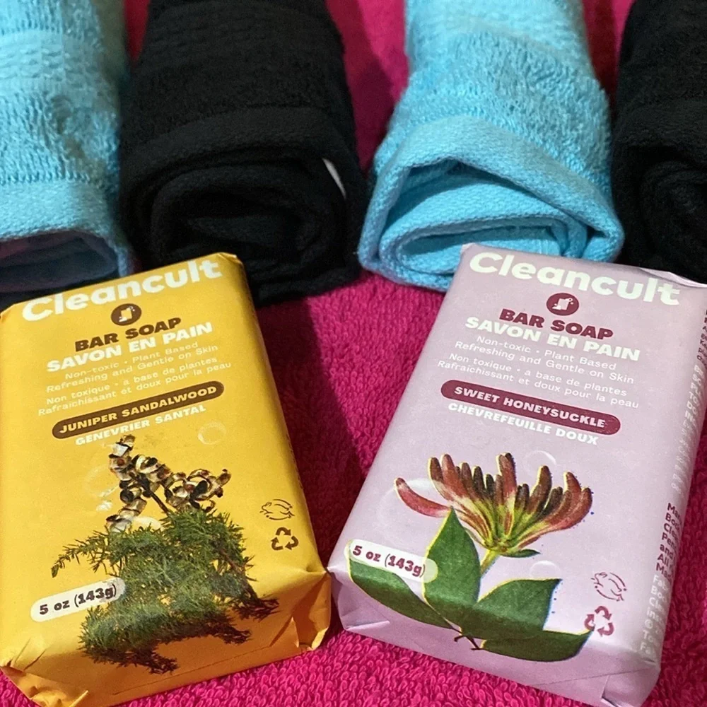 Natural Bar Soap & Wash Cloth Bundle